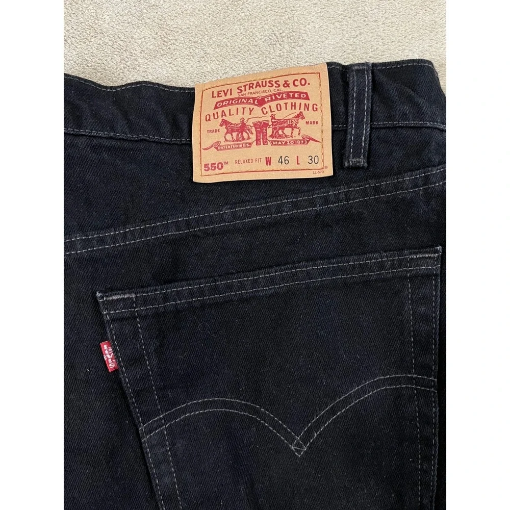 Vintage Levis 550 Relaxed Fit Jeans Men's 46(44)x30 Black Made in USA faded good